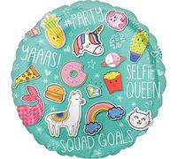 Amscan - Ballon "Selfie", fête - film, MYLAR SG26418 (taille unique) (vert/rose/blanc)