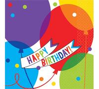 Amscan - Ballons - Couches jetables, paquet de 36 Joyeux anniversaire - Papier, 2 plis SG27346 (taille unique) (Coloré)