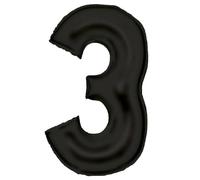 Amscan Ballons en aluminium * Noir satiné * Chiffre 0 à 9 pour décoration d'anniversaire et de fête | 86 cm de haut | Ballons de décoration pour anniversaire d'enfant Ballon Ballon de décoration pour