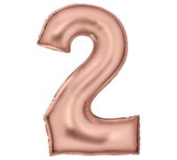 Amscan Ballons en aluminium - Or rose mat - Chiffres 0 à 9 - Décoration pour anniversaire et fête - 86 cm - Chiffres or rose - Décoration de fête - Ballon de fête - Édition : 2ème anniversaire