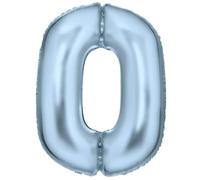 Amscan Ballons en aluminium * PASTELL BLEU SEIDENMATT * Chiffre 0 à 9 comme décoration pour anniversaire et fête | 86 cm |