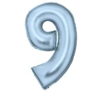 Amscan Ballons en aluminium * PASTELL BLEU SEIDENMATT * Chiffre 0 à 9 comme décoration pour anniversaire et fête | 86 cm