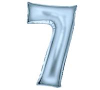 Amscan Ballons gonflables en forme de patelle, bleu mat, chiffre de 0 à 9, décoration pour anniversaire et fête, 86 cm, bleu pastel