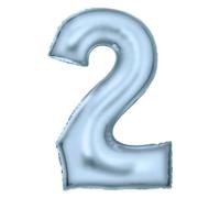 Amscan Ballons gonflables en forme de patelle, bleu mat, chiffre de 0 à 9, décoration pour anniversaire et fête, 86 cm, bleu pastel