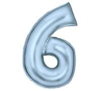 Amscan Ballons gonflables en forme de patelle, bleu mat, chiffre de 0 à 9, décoration pour anniversaire et fête, 86 cm, bleu pastel