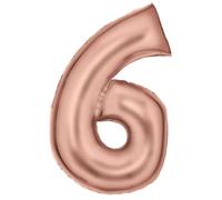 Amscan Ballons gonflables - Or rose mat - Chiffres 0 à 9 - Décoration pour anniversaire et fête - 86 cm - Chiffres or rose - Décoration de fête - Ballon de fête - Édition : 6ème anniversaire