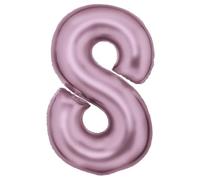 Amscan Ballons gonflables XXL - Rose pâle mat - Chiffre 0 à 9 - Décoration pour anniversaire et fête - 86 cm - Chiffres rose pastel - Décoration d'anniversaire d'enfant - Édition : 8ème anniversaire