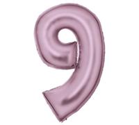 Amscan Ballons gonflables XXL - Rose pâle mat - Chiffre 0 à 9 - Décoration pour anniversaire et fête - 86 cm - Chiffres rose pastel - Décoration d'anniversaire d'enfant - Édition : 9ème anniversaire