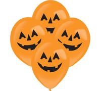 Amscan Ballons LED citrouilles Décoration Halloween 4 pièces orange-noir