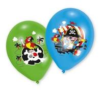Amscan ballons Pirates 27,5 cm latex bleu/vert 6 pièces Blauw G