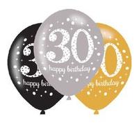 Amscan Ballons en latex – Lot de 6 – 27 cm – 30 ans