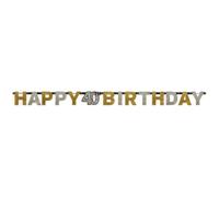amscan Bannière de Lettres 40 Sparkling Celebration Feuille d'or 213 x 16,2 cm
