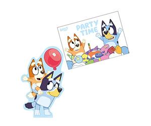 amscan Bluey 9915645 Invitation et enveloppe, multicolore