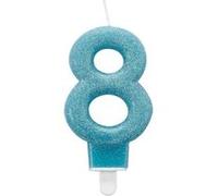Amscan bougie '8' bleu 7 cm Blauw G