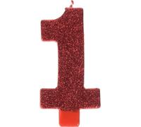 Amscan - Bougie d'anniversaire "1" - Cire SG24874 (Taille unique) (Rouge)