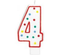 Amscan bougie d'anniversaire 4 ans rouge 19 cm Rood G