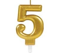 Amscan bougie d'anniversaire 5 ans or 8 cm Goud G