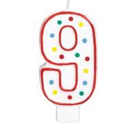 Amscan bougie d'anniversaire 9 ans rouge 19 cm Rood G