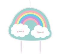 Amscan Bougie d'anniversaire Arc-en-ciel et Nuage 8,5 cm Cire verte Groen