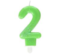 amscan Bougie d'anniversaire Numéro 2 Paillettes 9900763 7,6 cm