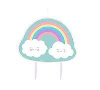 Amscan bougie d'anniversaire arc-en-ciel & nuage 8,5 cm cire verte Groen