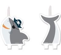 Amscan - Bougies "Ahoy", 1er anniversaire pack de 2 - Cire SG29747 (taille unique) (Gris/Blanc)