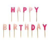 Amscan - 551763 - Set Bougies Piques Happy Birthday - Rose