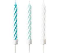 Amscan bougies d'anniversaire spirale 6 cm cire turquoise/menthe verte/blanche 10 pièces Wit G