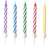 Amscan bougies d'anniversaire spirale arc-en-ciel 6 cm cire 10 pièces