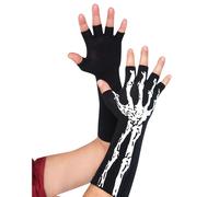 Amscan Brille dans le Noir Mitaines Squelette Halloween Costume Gants Accessoire