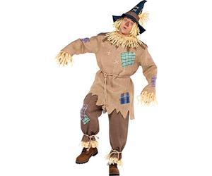 amscan Brown Mr. Scarecrow Costume with Pointed Hat for Adults