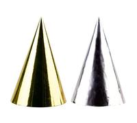 amscan Chapeau Pointu - Or et Argent x4, Taille Unique