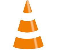 Amscan chapeaux de fête cône de circulation 16 cm papier orange/blanc 8 pièces