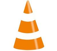 Amscan chapeaux de fête cône de circulation 16 cm papier orange/blanc 8 pièces G