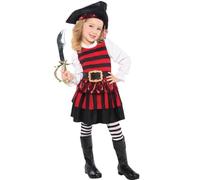 Amscan Déguisement petite fille Little Lass Pirate 997042 Rouge 3-4 ans