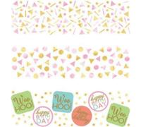 Amscan - Confettis, paquet de 3 Joyeux anniversaire - Carton SG26261 (taille unique) (Coloré)