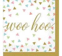 Amscan - Confettis - Serviettes "Woo Hoo" pack de 36 - Papier SG24685 (taille unique) (Coloré)
