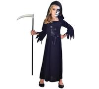 amscan Costume de faucheuse-9-10 ans-1 pièce, 9902744, Noir, Extra Large (9-10 Years)