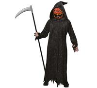 amscan Costume de faucheuse pour enfant Robe, capuche, citrouille, fête à thème, carnaval, Halloween Mixte enfant