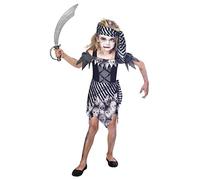 amscan Costume de pirate zombie pour fille-11-12 1 pièce, 9902680, gris, 11-12 ans
