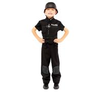 amscan Costume de police pour enfant en polyester Noir 6-8 ans