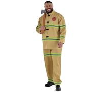 Amscan Costume de pompier marron pour homme, taille XL (44-46) - Coupe confortable, idéal pour Halloween, cosplay, événements à thème et plus encore