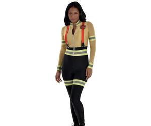 Amscan Costume de pompier multicolore pour femme, taille S (2-4) - Coupe confortable, idéal pour Halloween, cosplay, événements à thème et plus encore