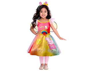 Amscan - Costume enfant Peppa Pig, robe arc-en-ciel, ailes, Peppa Wutz, Carnaval, Mardi gras, 104