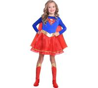 Amscan - Costume enfant Supergirl, robe, cape, jambières, super-héroïne, DC Super Heroes, fête à thème, carnaval