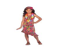 Amscan - Costume hawaïen pour fille, bandeau et lei - Âge : 4-12 ans, rose, 6-8 Years