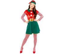 Amscan - Costume lutin, elfes de Noël, fées, robe, Noël, costume de Noël