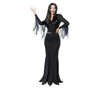 Amscan - Costume Morticia, la famille Addams, Wednesday, Horreur, Halloween, Carnaval