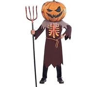 amscan Costume pour enfant citrouille effrayante, robe, masque de citrouille, costume d'horreur, squelette, fête à thème, carnaval, Halloween