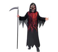 amscan Costume pour enfant Dark Shadow Reaper, robe avec masque, faucheuse, grim Reaper, carnaval, fête à thème, Halloween